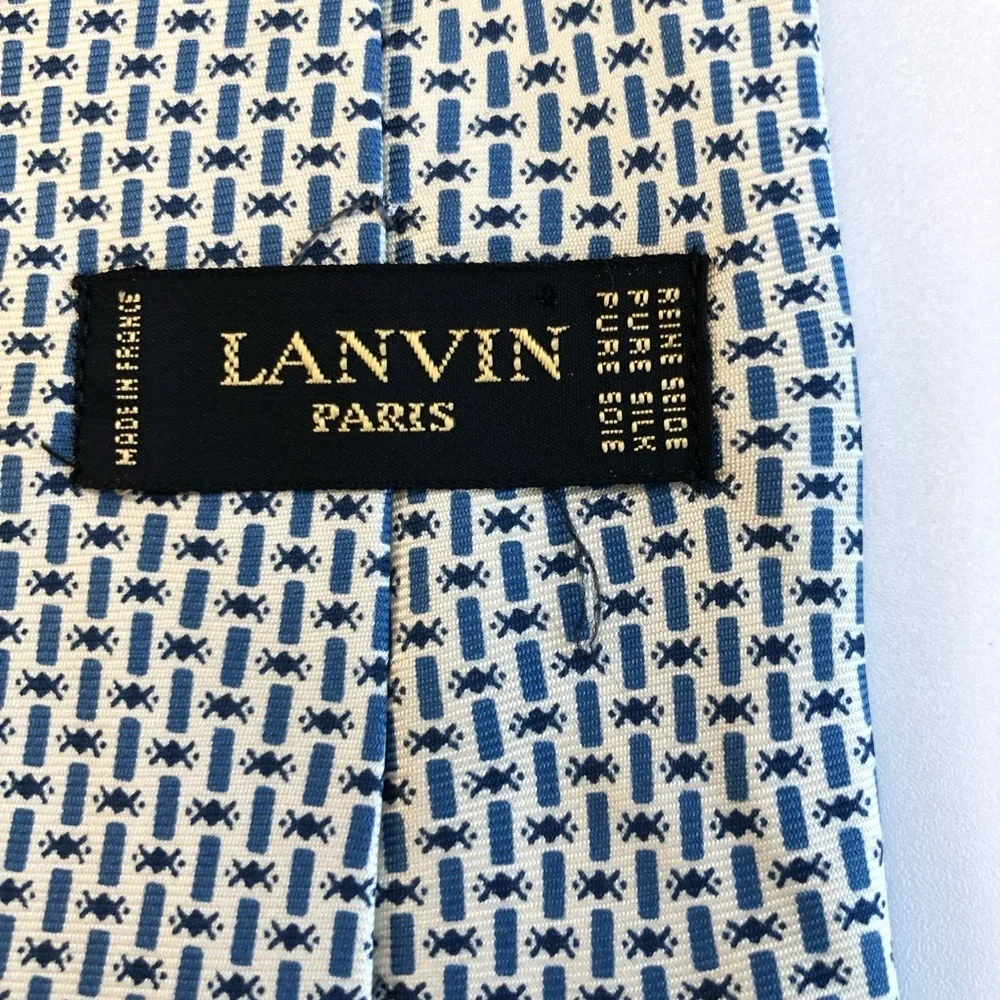 Lanvin blue silk tie